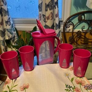 Pink Pitcher and Tumbler Set